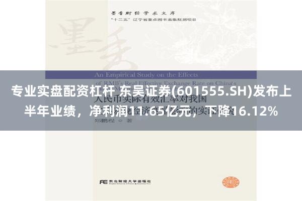 专业实盘配资杠杆 东吴证券(601555.SH)发布上半年业绩，净利润11.65亿元，下降16.12%