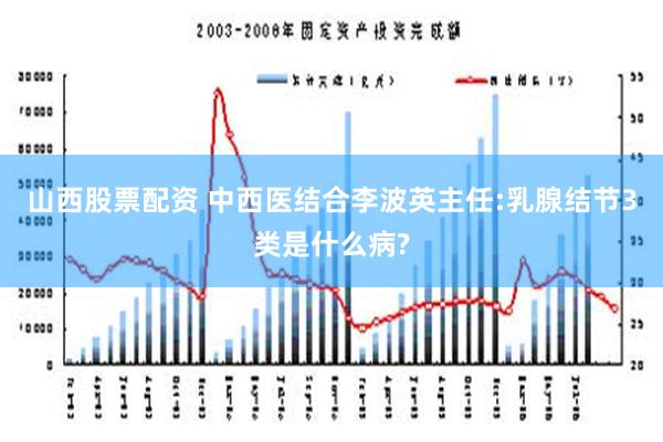 山西股票配资 中西医结合李波英主任:乳腺结节3类是什么病?