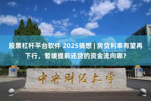 股票杠杆平台软件 2025猜想 | 房贷利率有望再下行，暂缓提前还贷的资金流向哪？